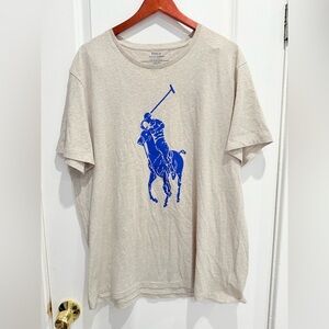 Polo Ralph Lauren Beige T-Shirt with Blue Graphic